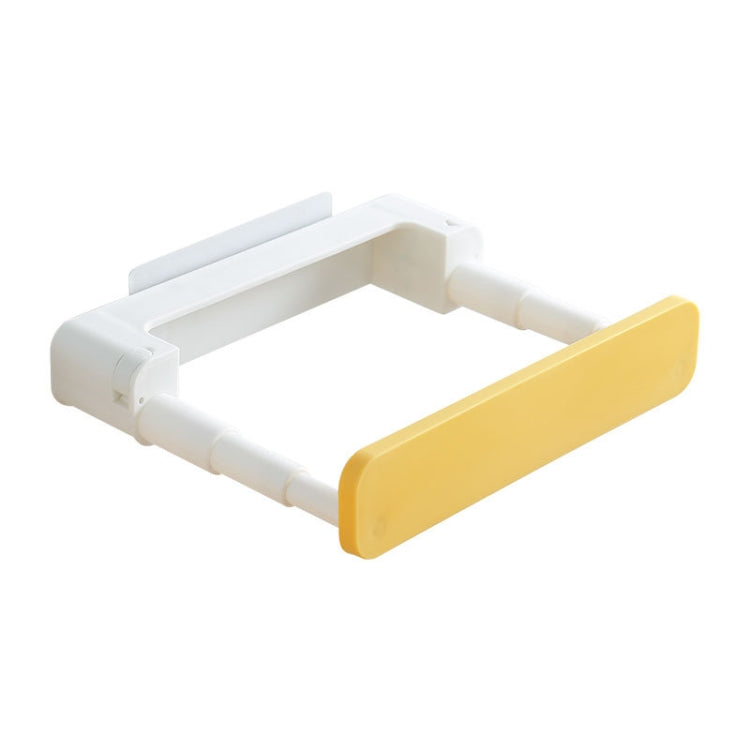 Retractable Washbasin Rack Without Punching Toilet Rack Without Storage (White Yellow)
