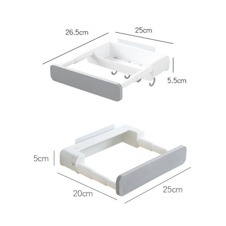 Retractable Washbasin Rack Without Punching Toilet Rack Without Storage (White Yellow)