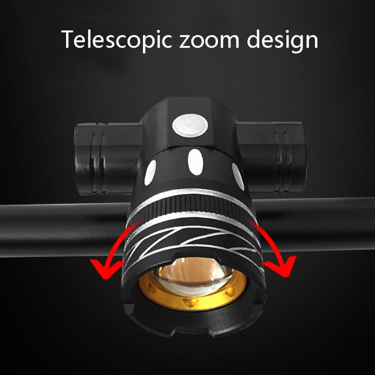 7602 LED USB Charging Telescopic Zoom Bicycle Front Light, Specification: Headlight + Gem Lamp