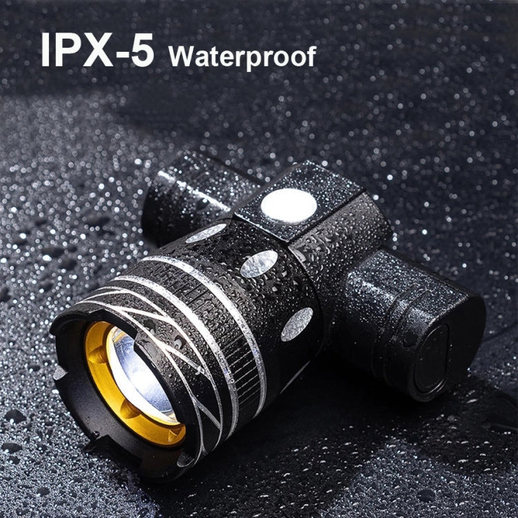 7602 LED USB Charging Telescopic Zoom Bicycle Front Light, Specification: Headlight + 918 Taillight