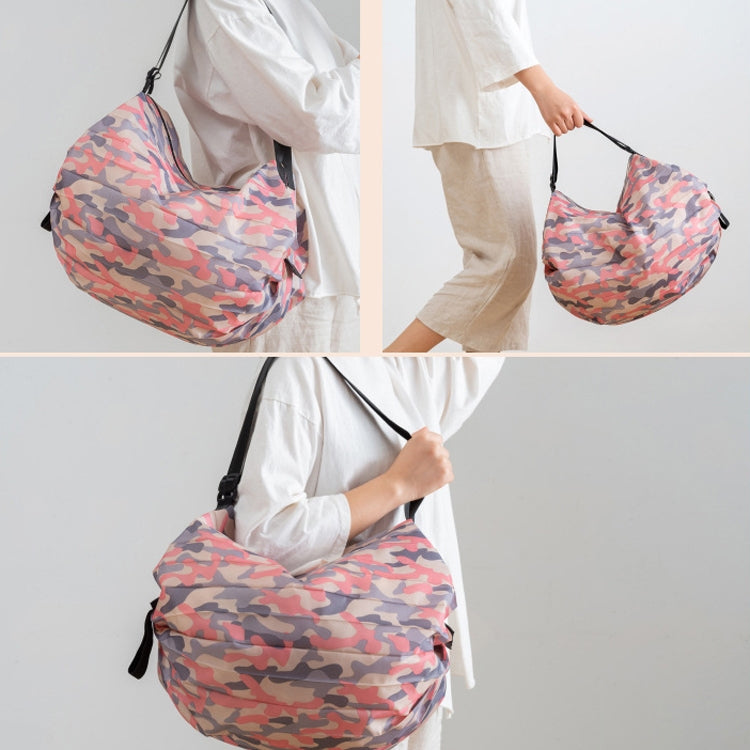 Shopping Bag Foldable Travel Shoulder Portable Bag(Navy)