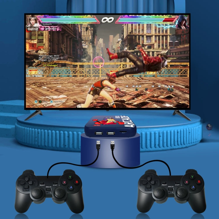Arcade Box 256G Wired Video Game Machine Box 4K HD Display For PS1/PSP/N64/DC, UK Plug
