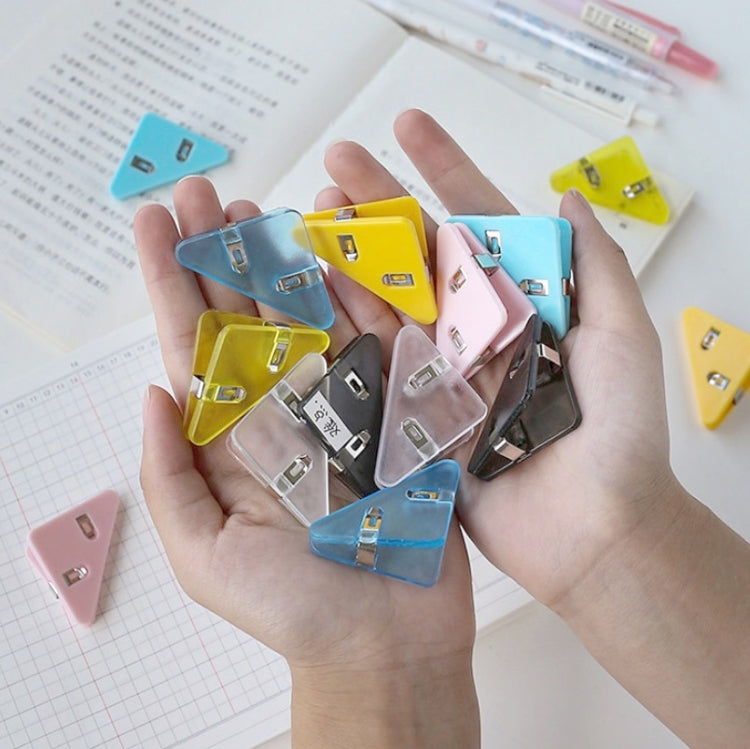 14 PCS Student Test Paper Storage Triangle Book Edge Clip(Transparent Black)
