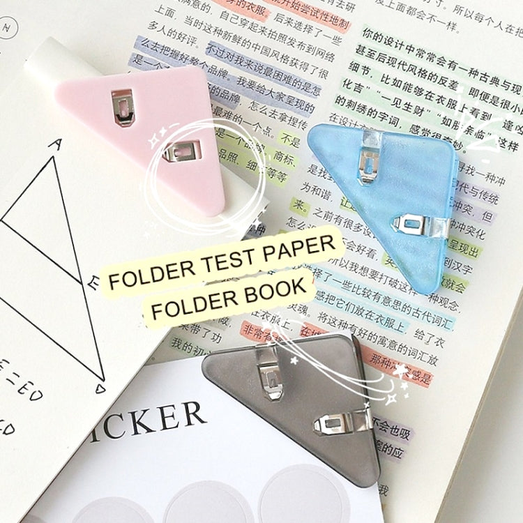 14 PCS Student Test Paper Storage Triangle Book Edge Clip(Solid Black)