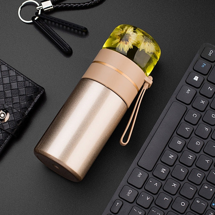 739 316 Stainless Steel Tea Glass Thermos Cup(Gold)