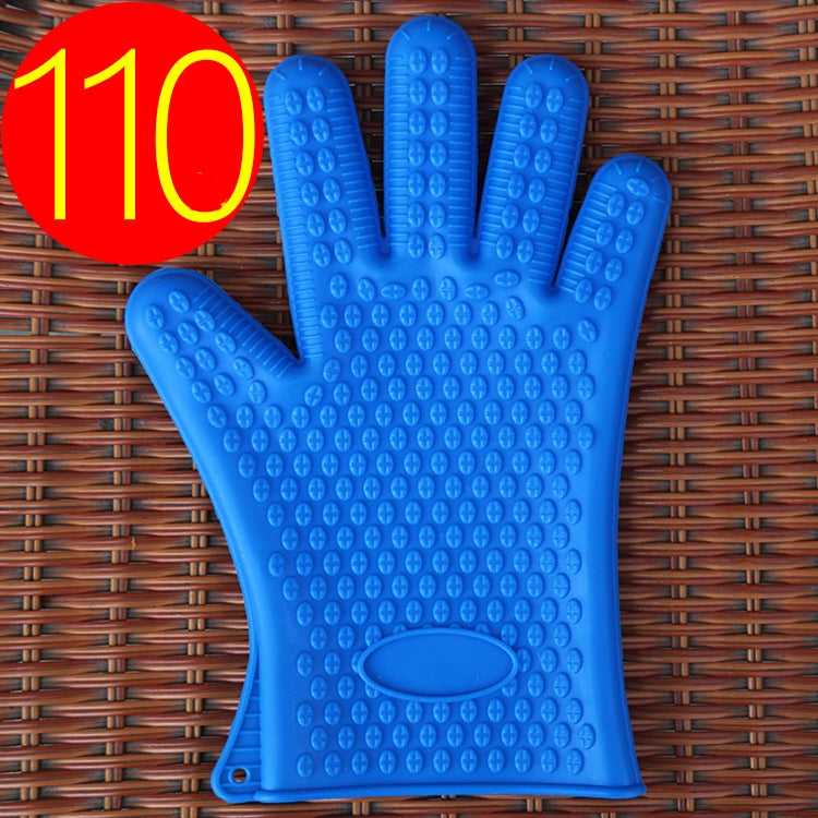 2 PCS Silicone Insulation Baking Oven Microwave Dish Clip Gloves, Colour: Blue