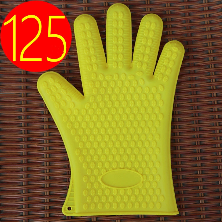 2 PCS Silicone Insulation Baking Oven Microwave Dish Clip Gloves, Colour: Yellow