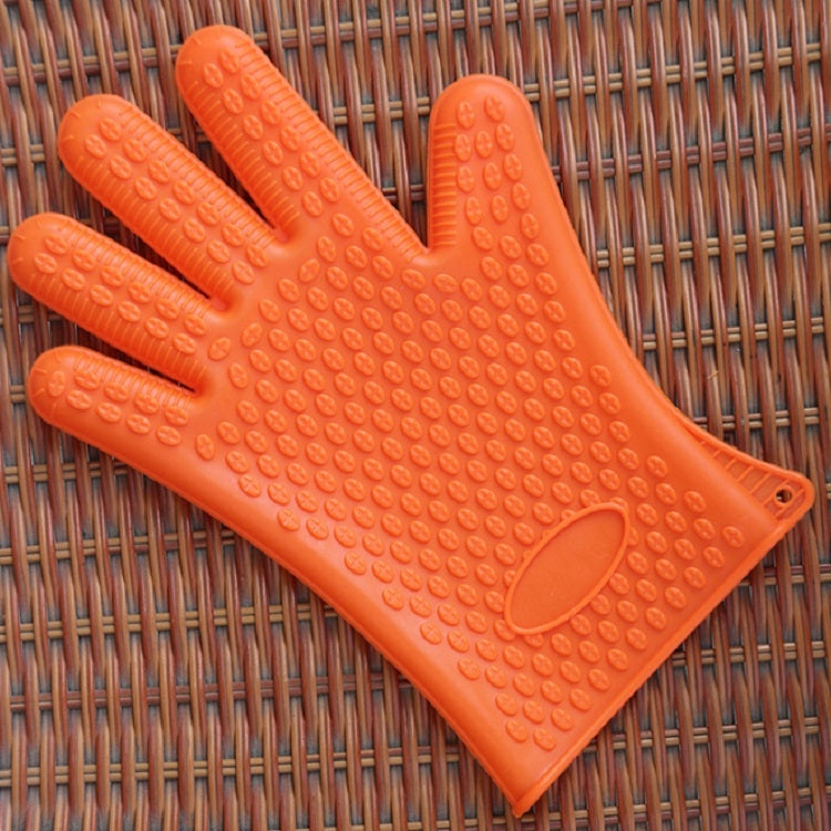 2 PCS Silicone Insulation Baking Oven Microwave Dish Clip Gloves, Colour: Orange
