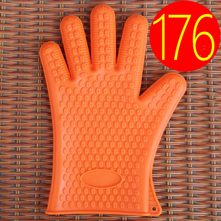 2 PCS Silicone Insulation Baking Oven Microwave Dish Clip Gloves, Colour: Orange