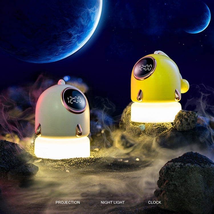 TW-L47 Small Rocket Portable Clock LED Projection Lamp(Yellow)