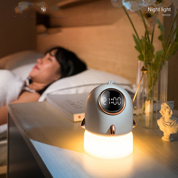 TW-L47 Small Rocket Portable Clock LED Projection Lamp(Beige)