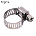 10pcs Stainless Steel Water Pipe Hose Clamp(Silver)