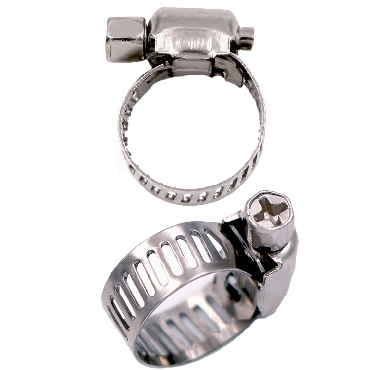 10pcs Stainless Steel Water Pipe Hose Clamp(Silver)