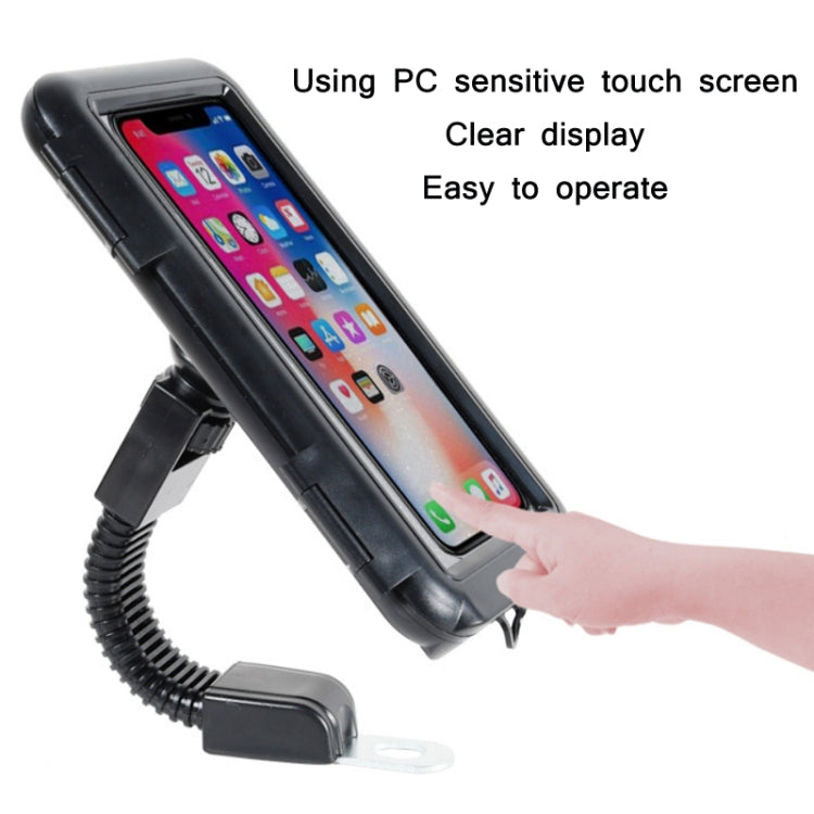 Motorcycle Bicycle Waterproof Mobile Phone Holder, Style: Flat Button (6.5 inch)