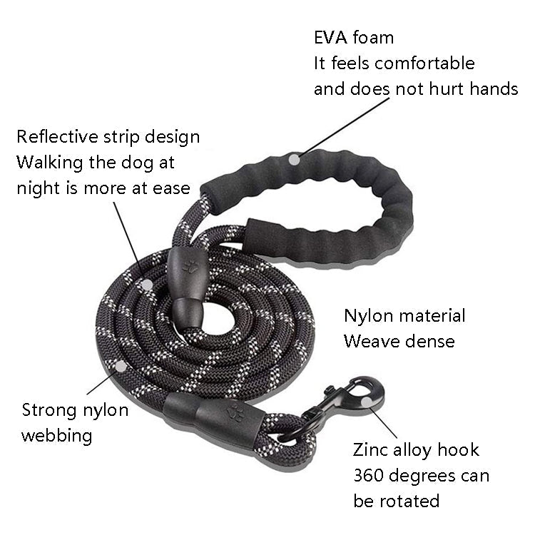 Pet Supplies Reflective Dog Pull Rope, Size: Long 200cm Thick 1.2cm(Sky Blue)