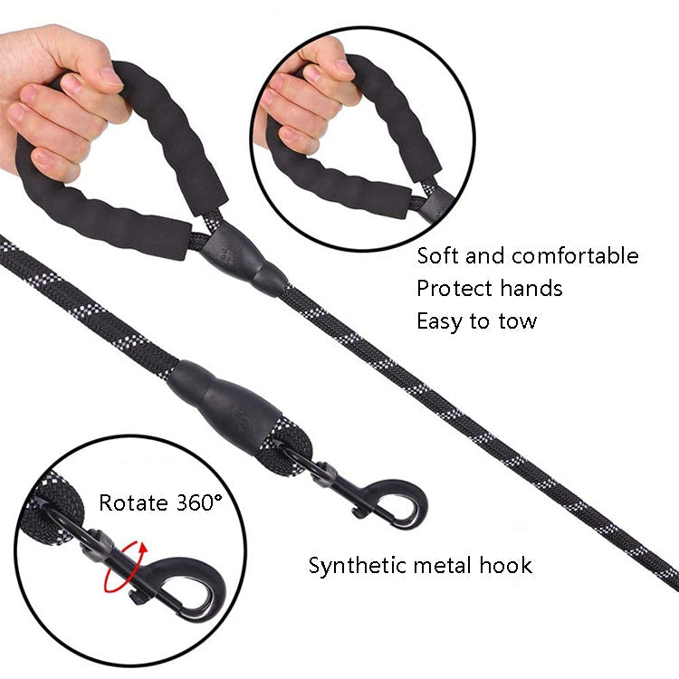 Pet Supplies Reflective Dog Pull Rope, Size: Long 200cm Thick 1.2cm(Black)
