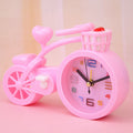 Bicycle-shaped Desktop Alarm Clock Student Gifts(Light Pink)