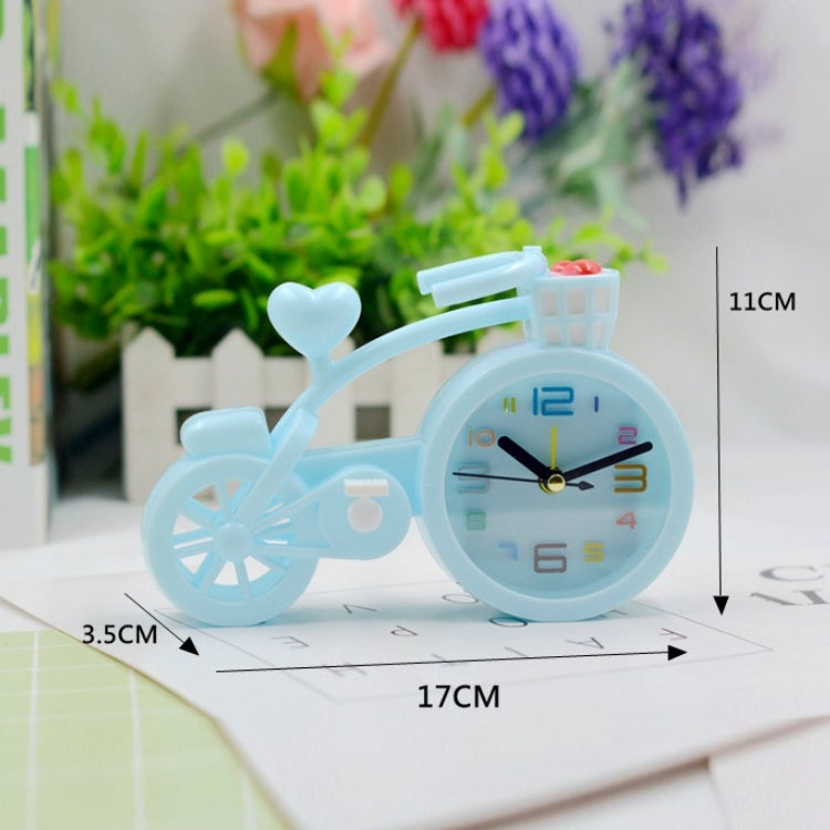 Bicycle-shaped Desktop Alarm Clock Student Gifts(Light Pink)