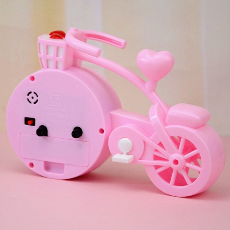Bicycle-shaped Desktop Alarm Clock Student Gifts(Light Pink)