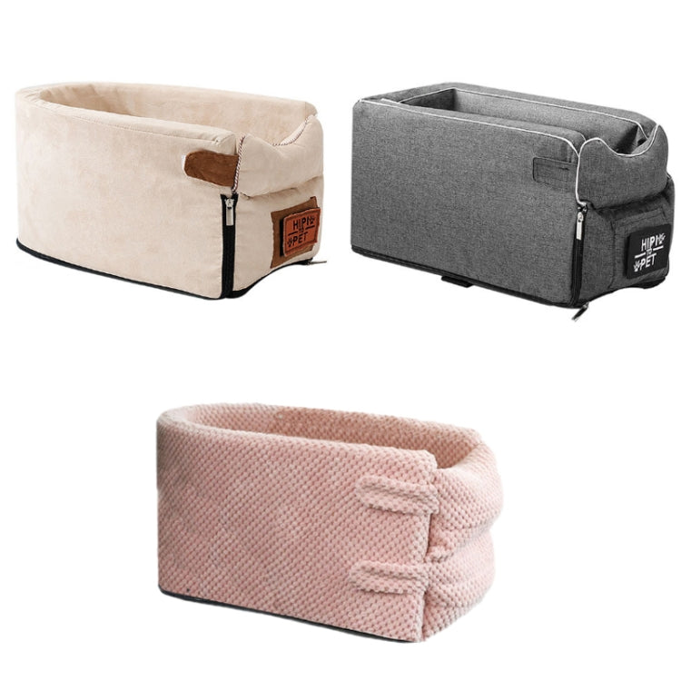 Car Central Control Seat Pet Portable Bed Pad, Colour: Square + Gray(42x20x22cm)