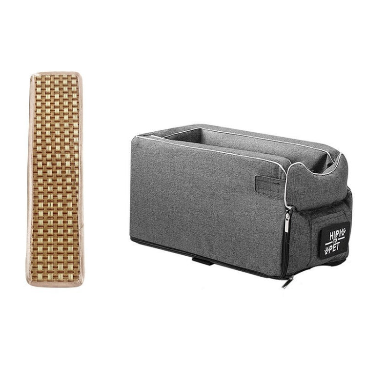Car Central Control Seat Pet Portable Bed Pad, Colour: Square Gray+Summer Mat(42x20x22cm)