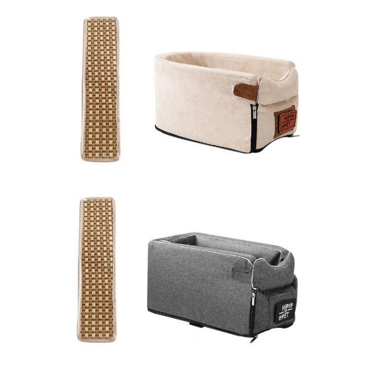 Car Central Control Seat Pet Portable Bed Pad, Colour: Square Gray+Summer Mat(42x20x22cm)