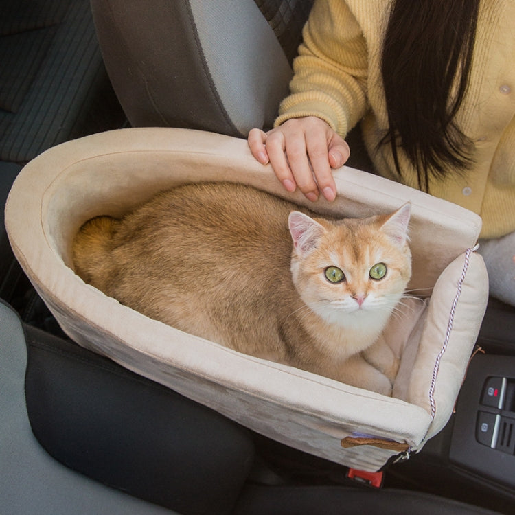 Car Central Control Seat Pet Portable Bed Pad, Colour: Square Gray+Summer Mat(42x20x22cm)