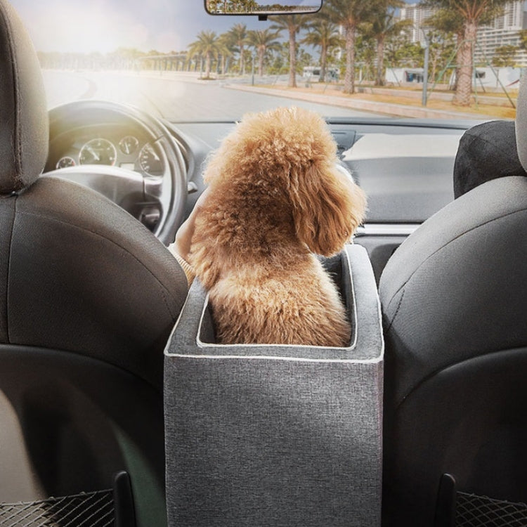 Car Central Control Seat Pet Portable Bed Pad, Colour: Square Gray+Summer Mat(42x20x22cm)