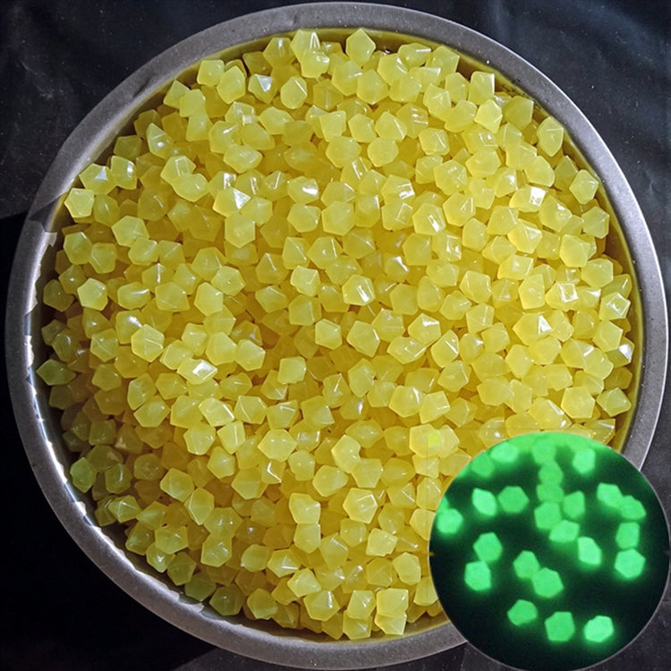 Garden Aquarium Landscape Resin Luminous Rhombus Stone(Yellow)