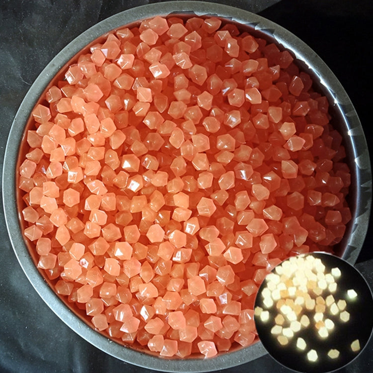 Garden Aquarium Landscape Resin Luminous Rhombus Stone(Red)