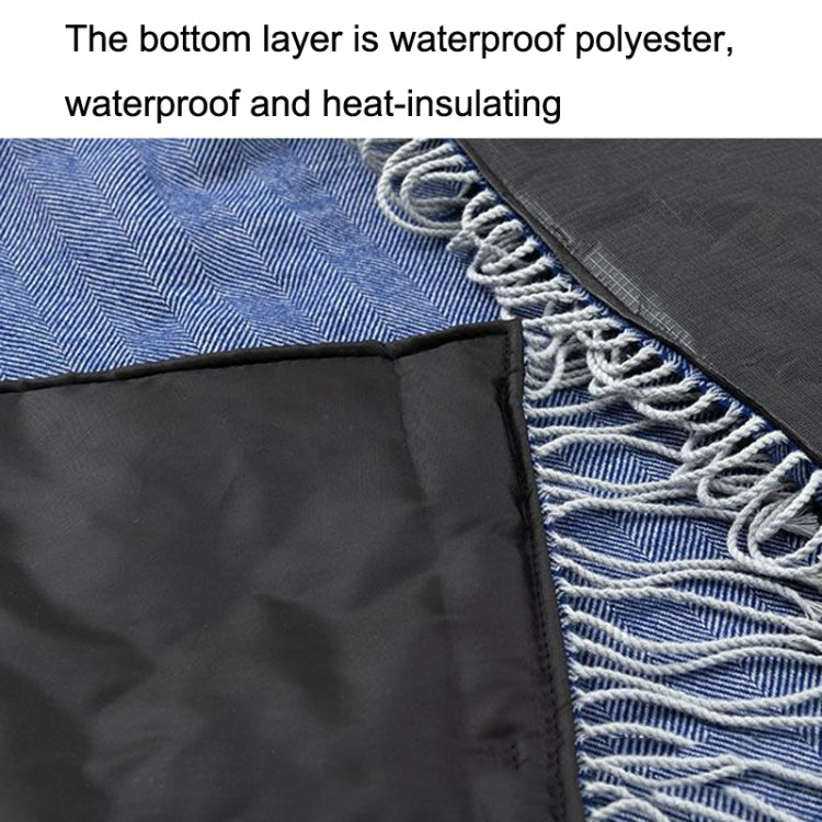 FWP Waterproof Thick Tassel Picnic Mat, Size: 200x150cm(Navy Blue)