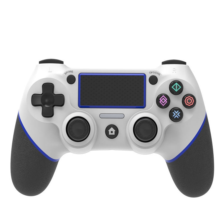 Wireless Bluetooth Rubberized Gamepad For PS4(White Blue)