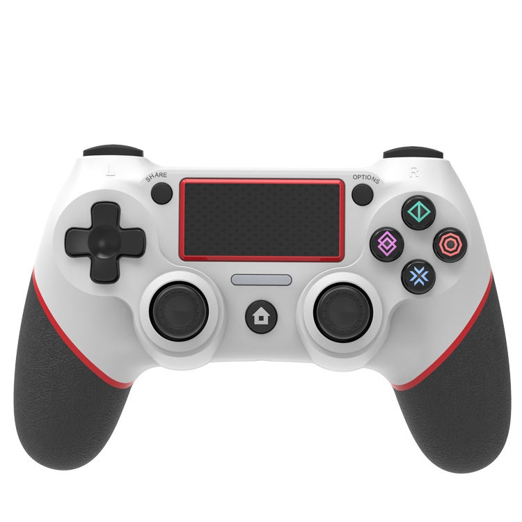 Wireless Bluetooth Rubberized Gamepad For PS4(White Red)