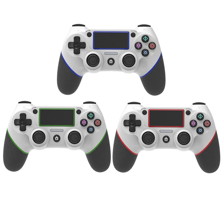 Wireless Bluetooth Rubberized Gamepad For PS4(White Blue)