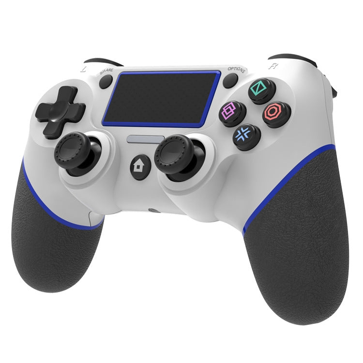 Wireless Bluetooth Rubberized Gamepad For PS4(White Blue)