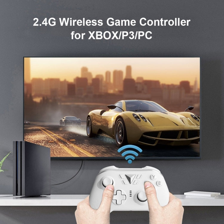 M-1 2.4G Wireless Drive-Free Gamepad For XBOX ONE / PS3 / PC(White)