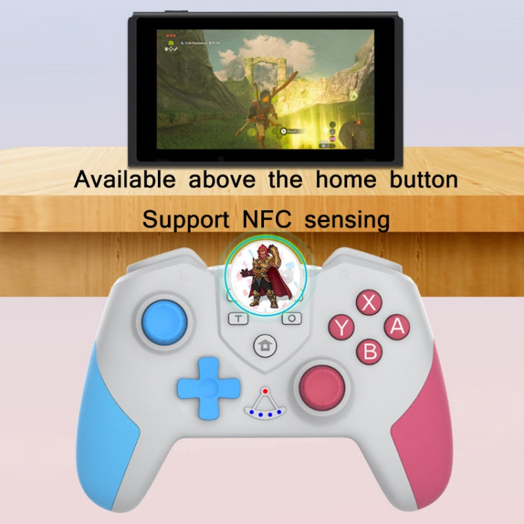 T23 Macro Programming Six-Axis Wireless Bluetooth Handle With NFC For Switch Pro(Blue Pink)