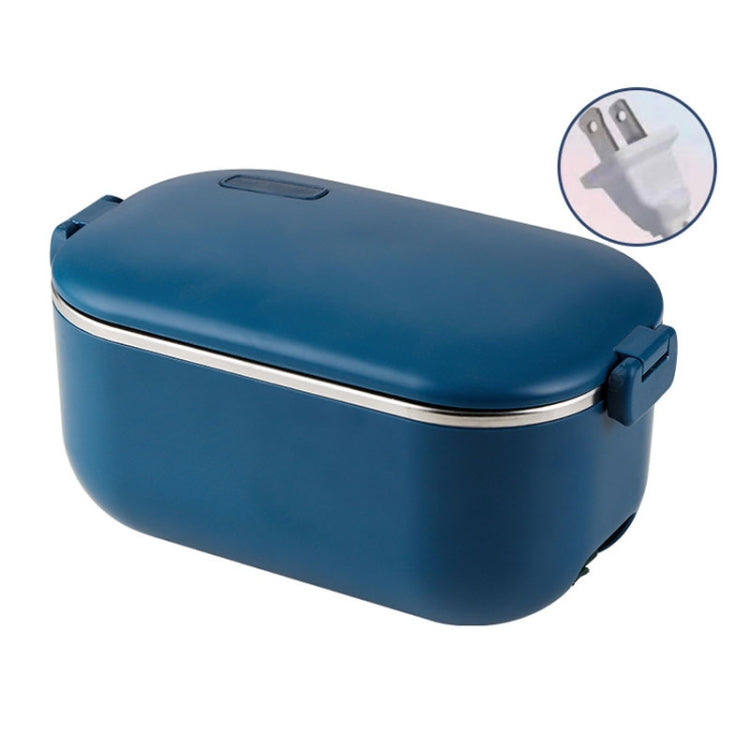 48W 1L  304 Stainless Steel Heating Lunch Box Can Be Plugged In US Plug(Blue)