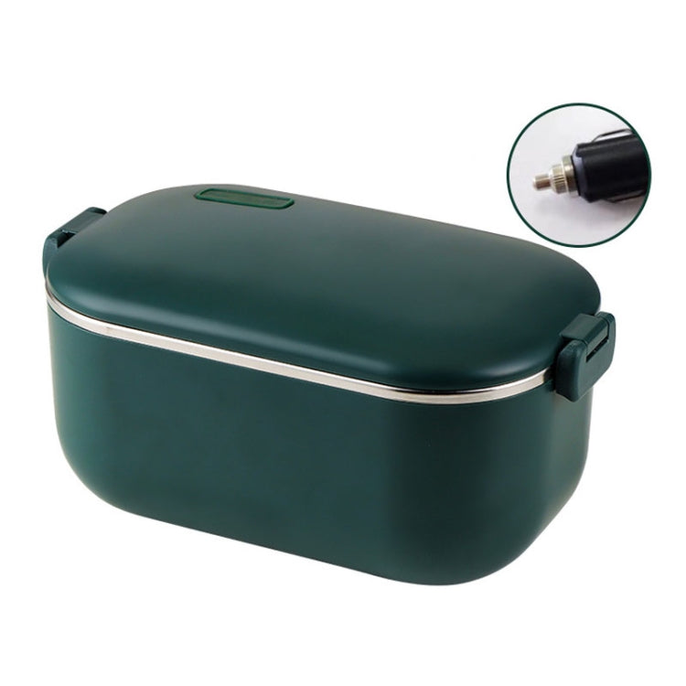 48W 1L  304 Stainless Steel Heating Lunch Box Can Be Plugged In 12V Car Plug(Green)