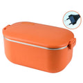 48W 1L  304 Stainless Steel Heating Lunch Box Can Be Plugged In EU Plug(Orange)