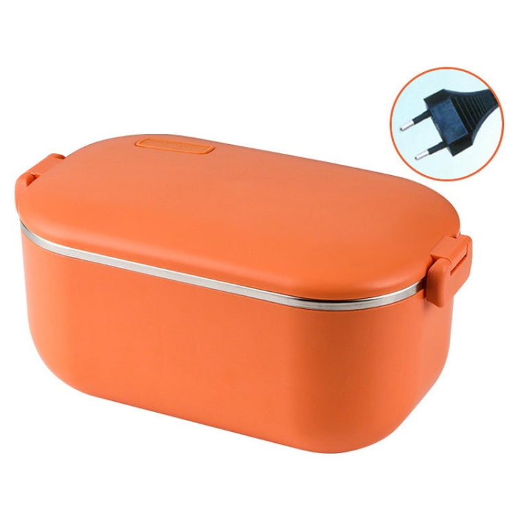 48W 1L  304 Stainless Steel Heating Lunch Box Can Be Plugged In EU Plug(Orange)