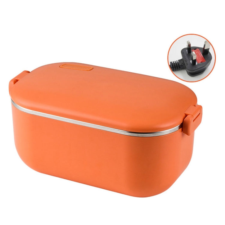 48W 1L  304 Stainless Steel Heating Lunch Box Can Be Plugged In UK Plug(Orange)