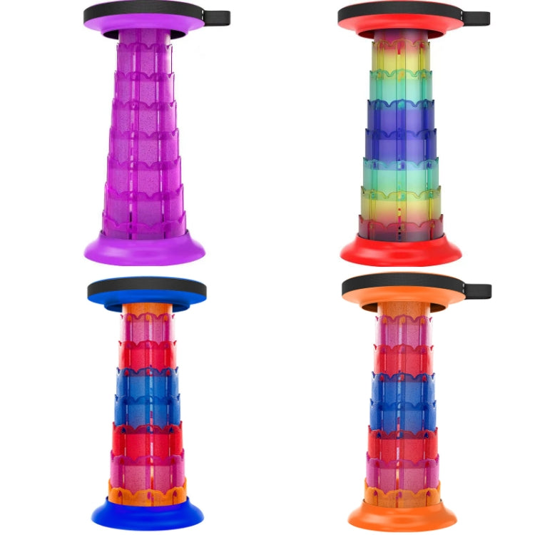 Outdoor Portable Lotus Heightened Folding Telescopic Stool(Shining Blue)