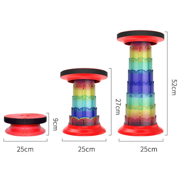 Outdoor Portable Lotus Heightened Folding Telescopic Stool(Red)