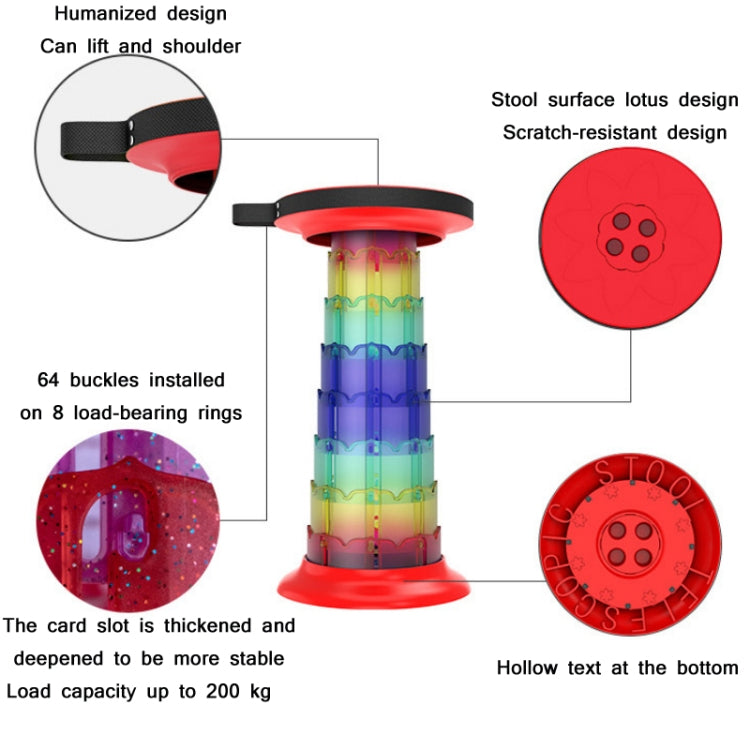 Outdoor Portable Lotus Heightened Folding Telescopic Stool(Purple)