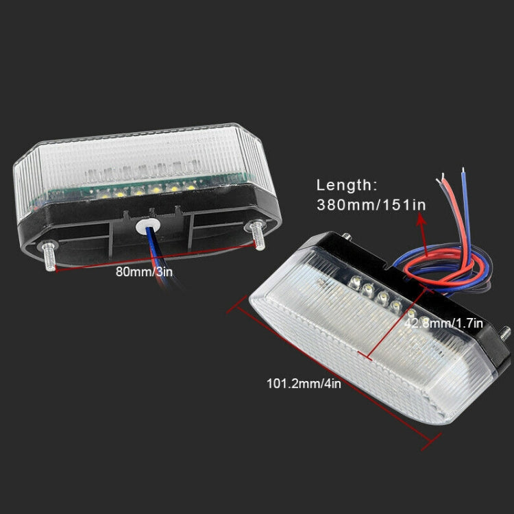 MK-285 Motorcycle LED Taillight Plate Light(Without Stand Red Cover)