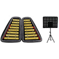 JZ-35 16-Tone Double Row Carillon Orff Percussion Instrument, Color: Golden With Shelf