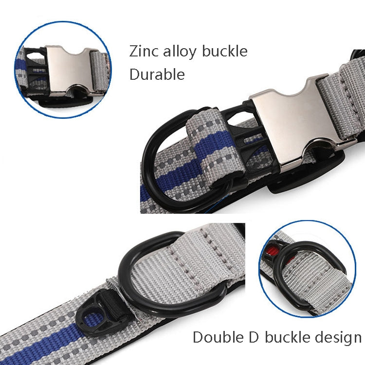 Dog Reflective Nylon Collar, Specification: S(Black buckle orange)