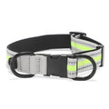 Dog Reflective Nylon Collar, Specification: M(Black buckle green)