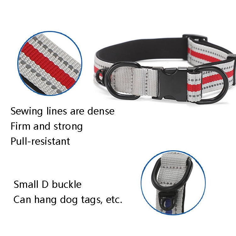 Dog Reflective Nylon Collar, Specification: L(Black buckle orange)